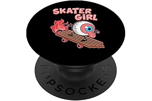 Skateboarder Women's Skater Girl Skate Halfpipe Mini Ramp PopSockets Swappable PopGrip