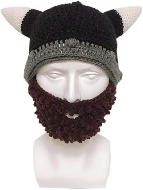Amazon Co Jp バイキング帽子創造的な海賊ホーン帽子秋と冬の手作りニット暖かいウールの帽子 ハロウィンマスク ファッション