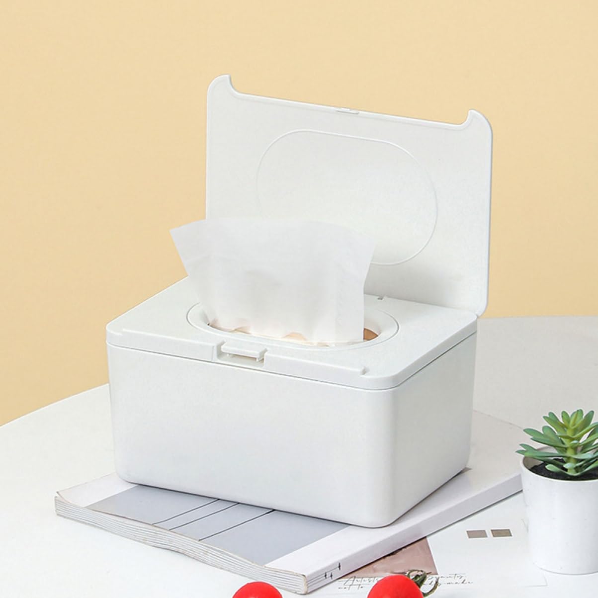 Contenitore per Salviettine Riutilizzabile 2 Pezzi in Plastica Bianca Dispenser Versatile e Moderno per Uso in Bagno e All'aperto
