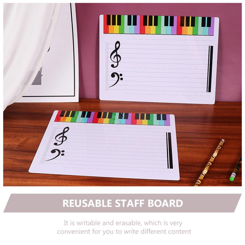 SEWACC Beginner's Practice Tool Erasable Stave Whiteboard Music Education Aid, Assorted Color, 28.40X21.00X0.10CM - Image 3