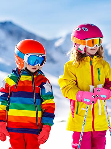 3 Pairs Kids Snow Ski Gloves Winter Waterproof Warm Snowboard Mittens for Girl Boy Outdoor Activities2