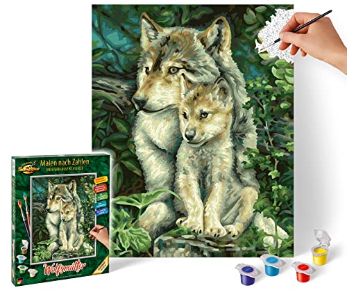 Peinture par numéros adultes Schipper kit complet loisir créatif tableau acrylique loup