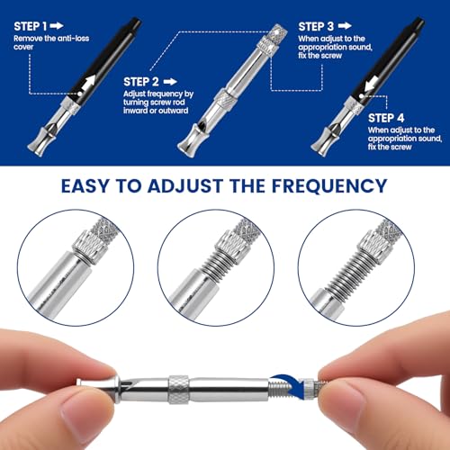 2 Pack Dog Whistle - Dog Whistle to Stop Barking Neighbor's Dog & Long Range Recall, Adjustable Ultrasonic Silent Dog Whistle with Lanyard for Training Recall, Professional Obedience (Black & White) - Image 4