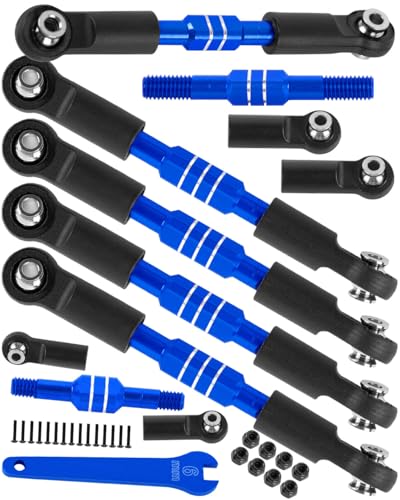 RCMYou RC Turnbuckles Camber Links Upgrades Part for 1/10 Slash/Stampede/Rustler/Bandit 2WD VXL,Aluminum Turnbuckles Camber Links Hops Up,Navy Blue