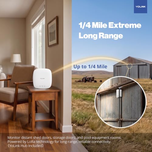 YoLink LoRa Smart Door Sensor Starter Kit: - 1/4 Mile Open-Air Range, Door Left-Open Reminders,5 Years Battery Life, SMS/Text, Email & App Alerts, Alexa, IFTTT, Home Assistant - Image 5