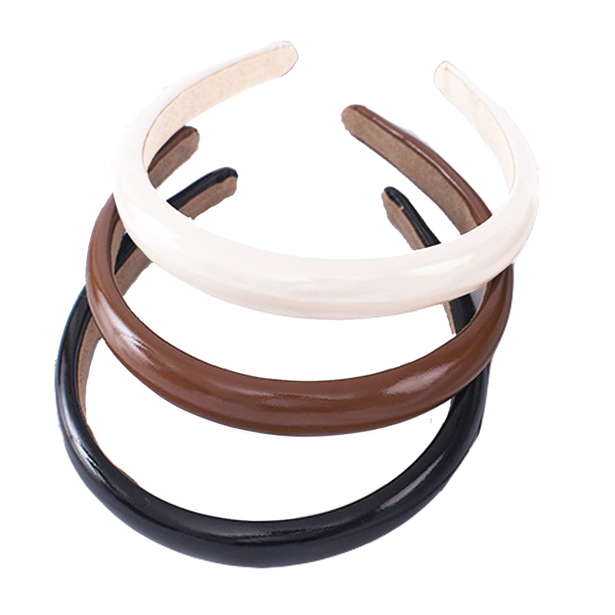 Lvyeer Padded Bright leather Headband for Women Fashion No Slip Headband for Women Fashion Hairband Women and Girls Cute Hair Accessory