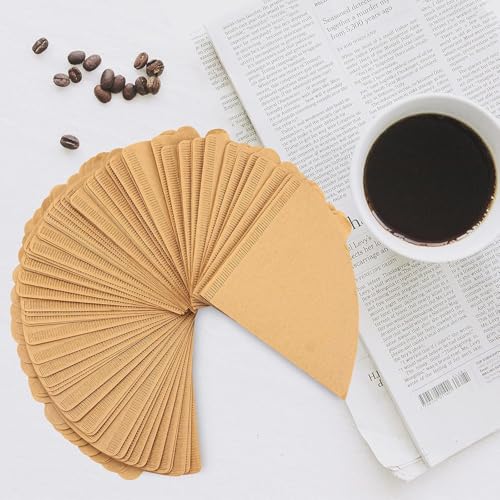 Image of APOPHIS 100 Pcs Natural Coffee Filters, Size 02 Cone Filters, Disposable Natural Paper Filters 2-4 Cup, 2 Cone for Pour Over and Drip Coffee Maker