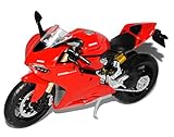 Fahrzeug ist ca 14 cm lang Maisto Ducati 1199 Panigale Rot 2012 1/12 Modell Motorrad mit individiuellem Wunschkennzeichen