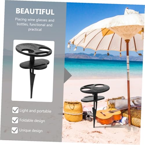 Table à vin pliante extérieure compacte avec support verre pour plage