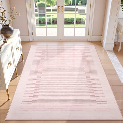 Tapete decorativo Rosa 5x7 pies Wonnitar lavable y antideslizante miniatura 1