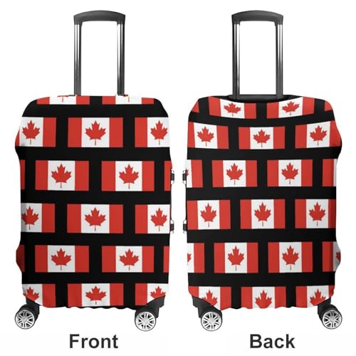 Canada Plaid ​​Canadian Flag Luggage Covers Washable Travel Suitcase Cover Elastic Baggage Protector3