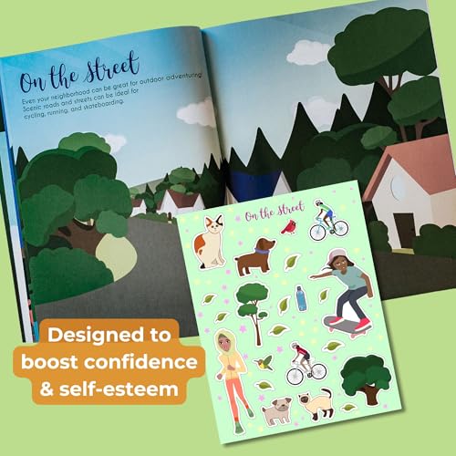 Confidence-Building Sticker Book for Girls Ages 4-8 - Outdoor Sports Sticker Adventure