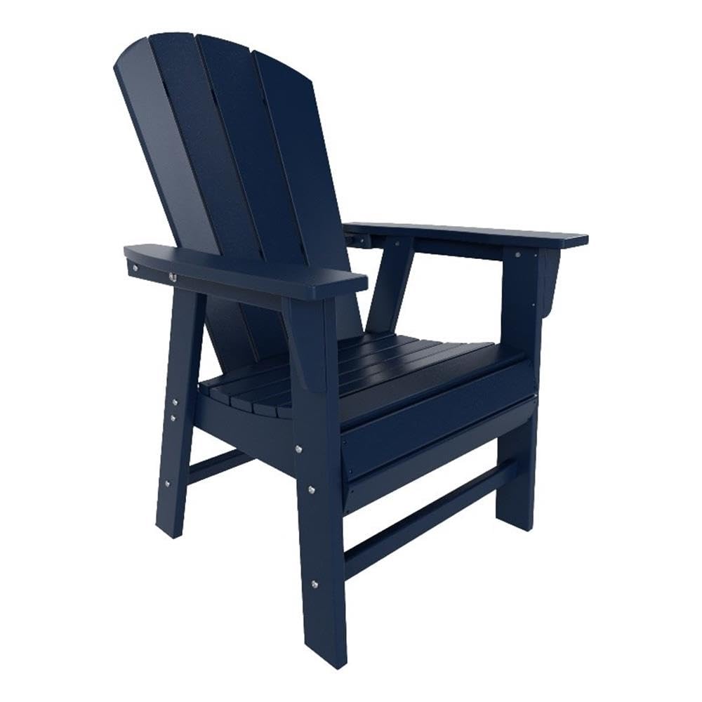Costaelm Camping Chairs, Outdoor Patio Chair HDPE Balcony Pool Adirondack Chair, Modern Balcony Chairs, Front Porch Backyard Deck Lounge, Navy Blue