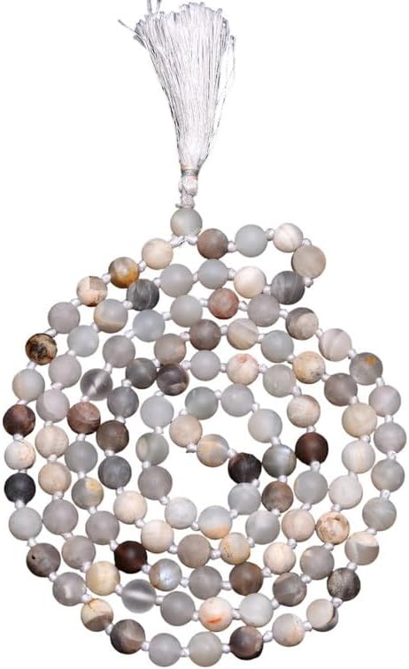 Natural AAA Multi Moonstone 108 Beads 10mm Mala, Hand knotted Dazzling Mala Necklace, Meditation Japa Mala, Spiritual, Tassel Necklace, ABC10-214