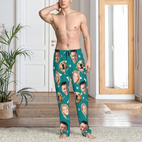 Custom Pajama Pants with Pockets for Women Men Personalized Plaid Pajama Pants with Face Photo Multi Size4