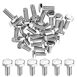 XxinXrong 50 Stück Sechskantschrauben M8x20mm, 6 Kant Schrauben Maschinenschrauben, Sechskantkopf Gewindeschrauben Set, Vollgewindebolzen für Metallbauarbeiten Automobilmaschinen DIY