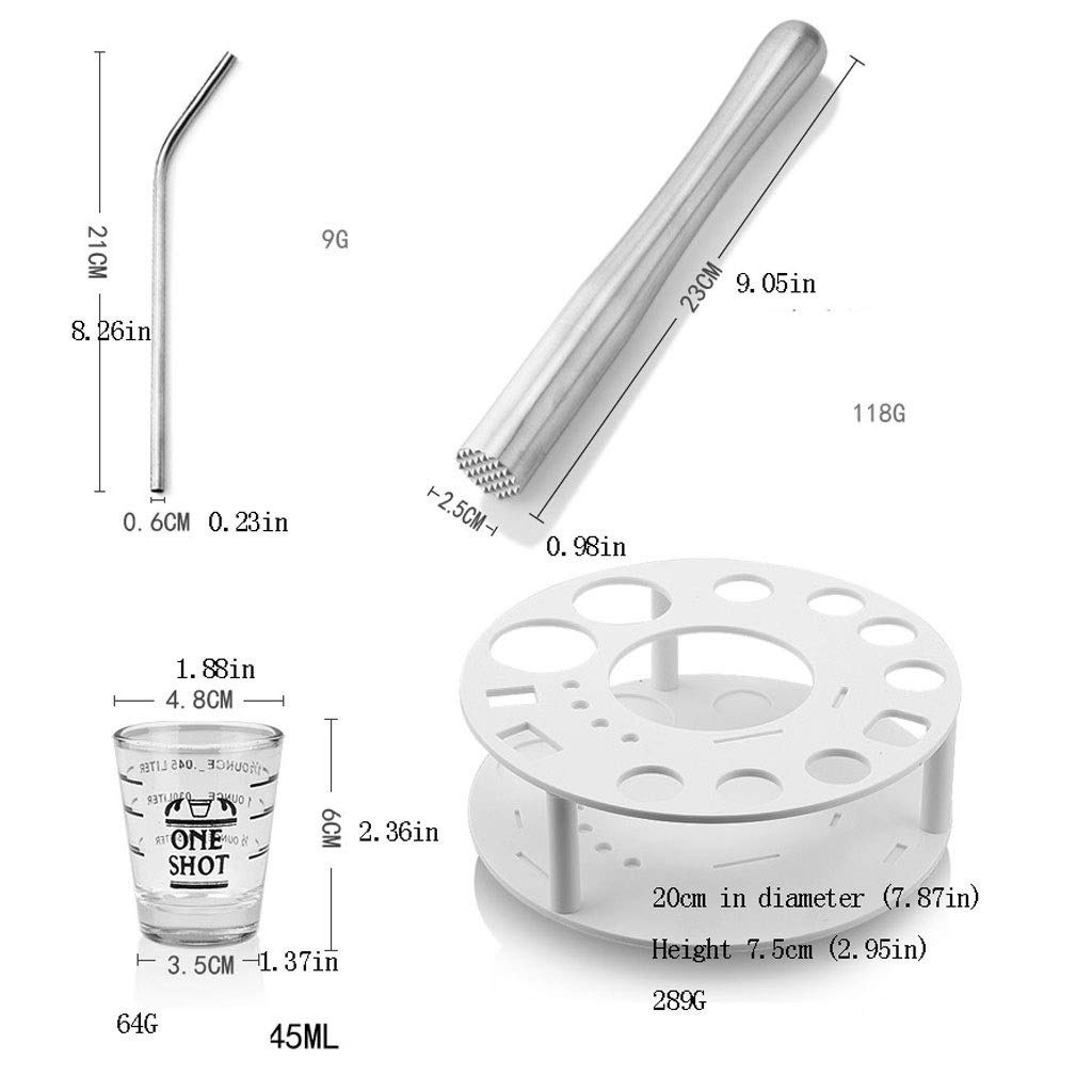 Barman Kit Bar Set, 16 pezzi in acciaio inox Cocktail Shaker Bar Tools, con display rotante stand e Bartending libretto, Home Bar strumenti for una Splendida esperienza Drink di miscelazione Set Barma