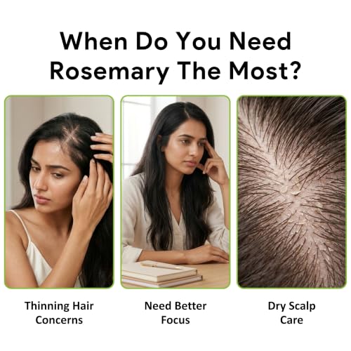 Image of Organix Mantra Rosemary Essential Oil for Hair, Skin & DIY - 100% Natural & Steam Distilled Oil - 15ML