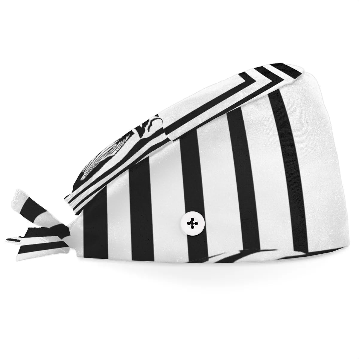 Mularoka Zebras Square Working Caps with Button Sweatband Comfortable Adjustable Bouffant Hats Work Hat for Women Men