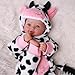 BABESIDE Baby Doll Girl - 17-Inch Soft Body Realistic Baby Doll with Blue Eyes and Cow Outfit Real Life Baby Dolls for 3 4 5 6 7 8 9 Years Girl Birthday Gifts, Pretend Play, Christmas & Collection