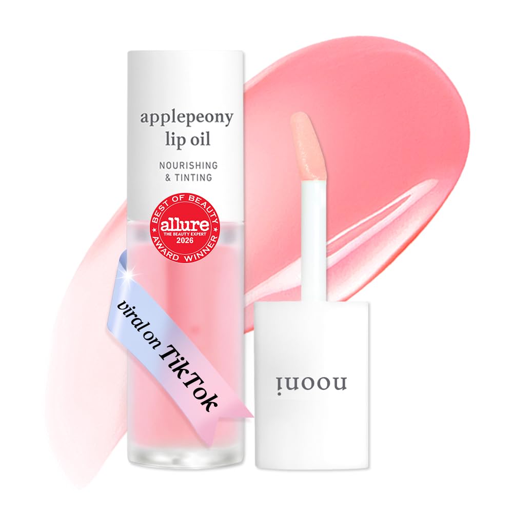 NOONI Korean Lip Oil - Applepeony - pH Color-Changing Plumping Lip Gloss G04 Peony