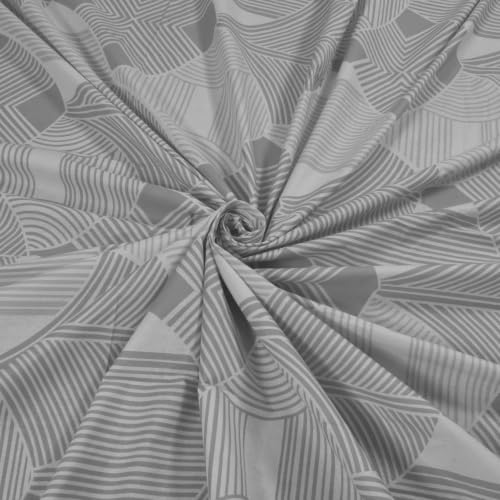 Image of Huesland by Ahmedabad Cotton 144 TC Double Bedsheet Cotton with 2 Pillow Covers | Grey & White