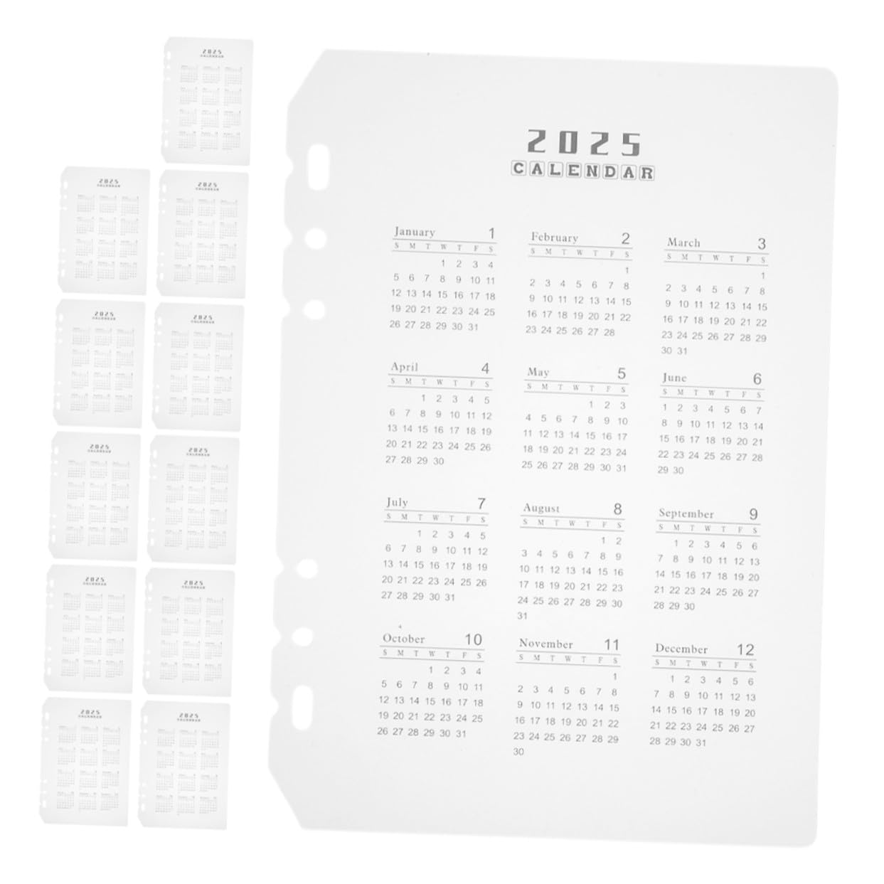 60 Pezzi Divisori in PP Opaco Inserti Planner per Ricarica Agenda Mensile Organizer Date e Pagine Staccabili per e Raccoglitore