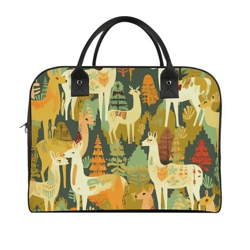 Duffle Bag for Travel Colorful Alpaca Printed Tote Bag Crossbody Bags Gym Bag Shoulder Bag Travel Handbag3