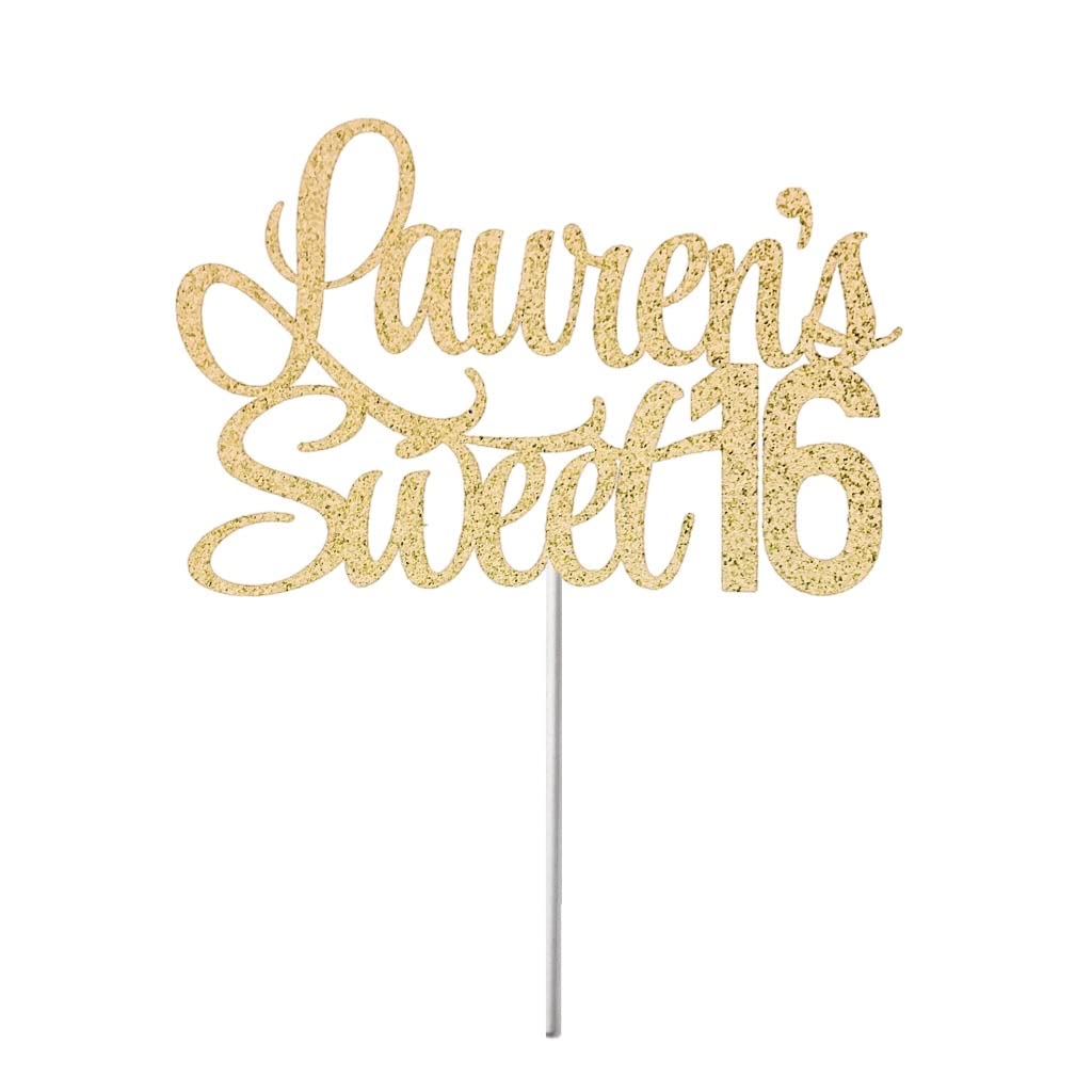 Custom Personalized Sweet 16 Cake Topper