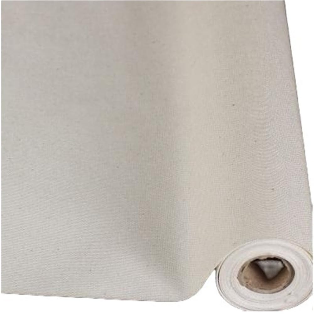 1 rollo de lona de algodón, 0,28 m de ancho, resistente, imprimada, 5 m de largo for pintura al óleo y acrílica.(300)