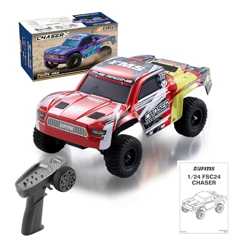 BEEZRC 1/24 FSC Chaser 4WD RC Truck, Short Course, RTR, Red