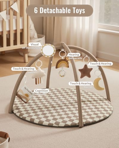 image for Blissful Diary Baby Play Gym Mat, Play Mat Activity Mat with 6 Detacha