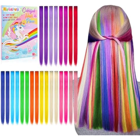 Kyerivs Colored Clip in Hair Extensions for Girls Cover