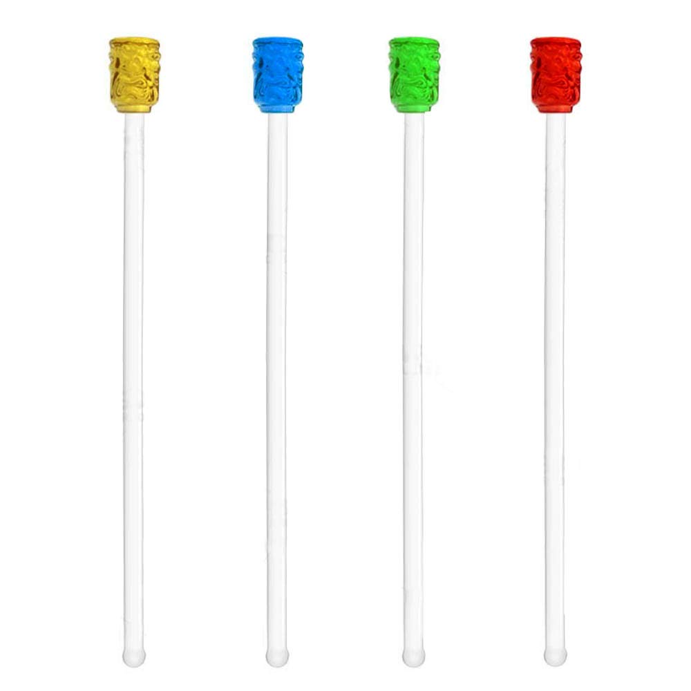 BARCONIC Tiki Glass Drink Stirrers - Set of 4