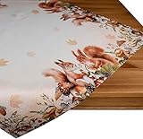 texpot Tischdecke 85 x 85 cm Druckmotiv Eichhörnchen Herbst Tischtuch