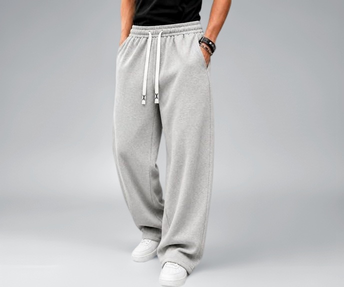 Valaar Vici Men's Oversized Baggy Track Pants Grey - Image 1
