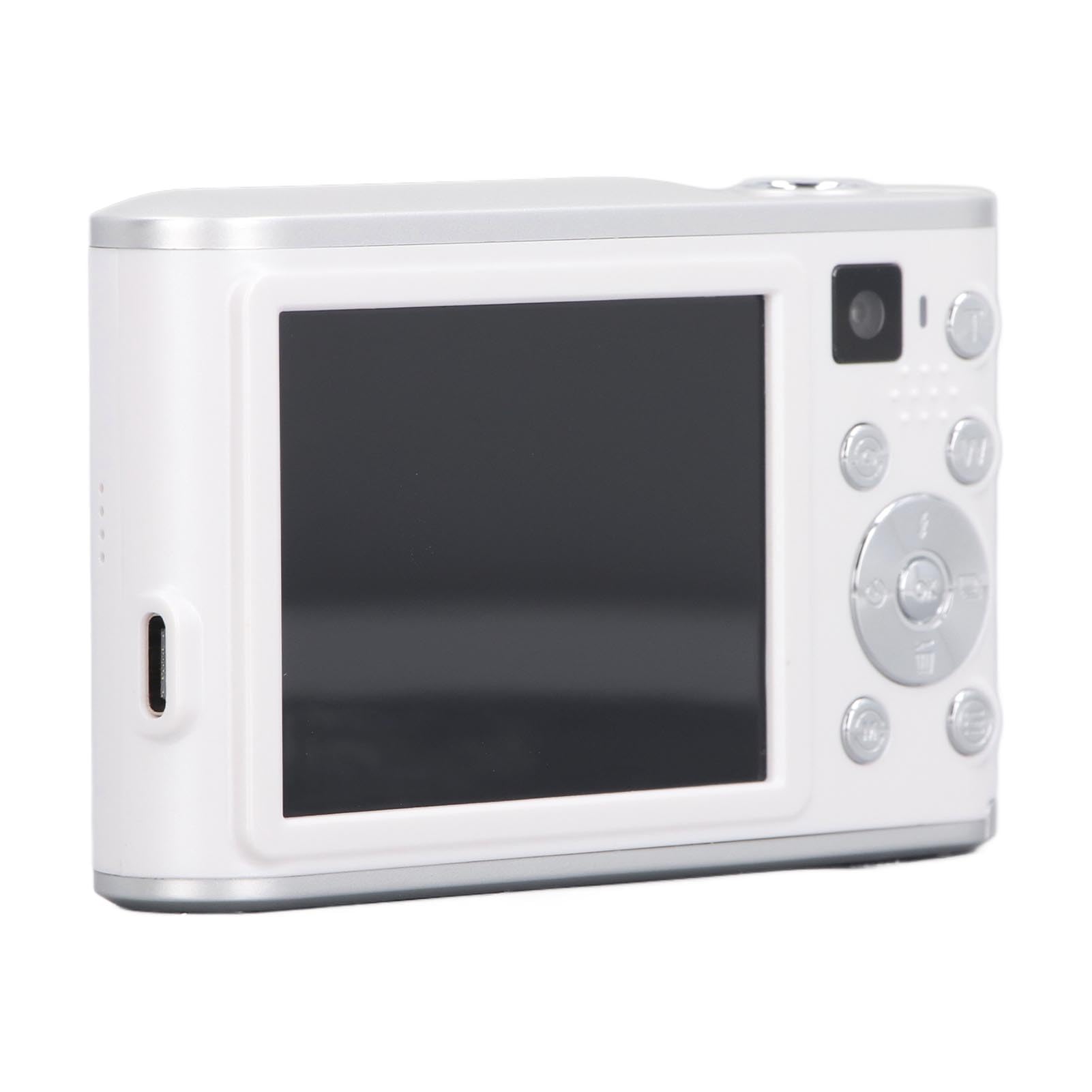 Cámara de Bolsillo 48MP 4K Ultra HD Lente Dual Zoom 16x Enfoque Automático Antivibración Pantalla IPS de 2,4 Pulgadas Cámara Digital Compacta para Viajes Graduación (White)
