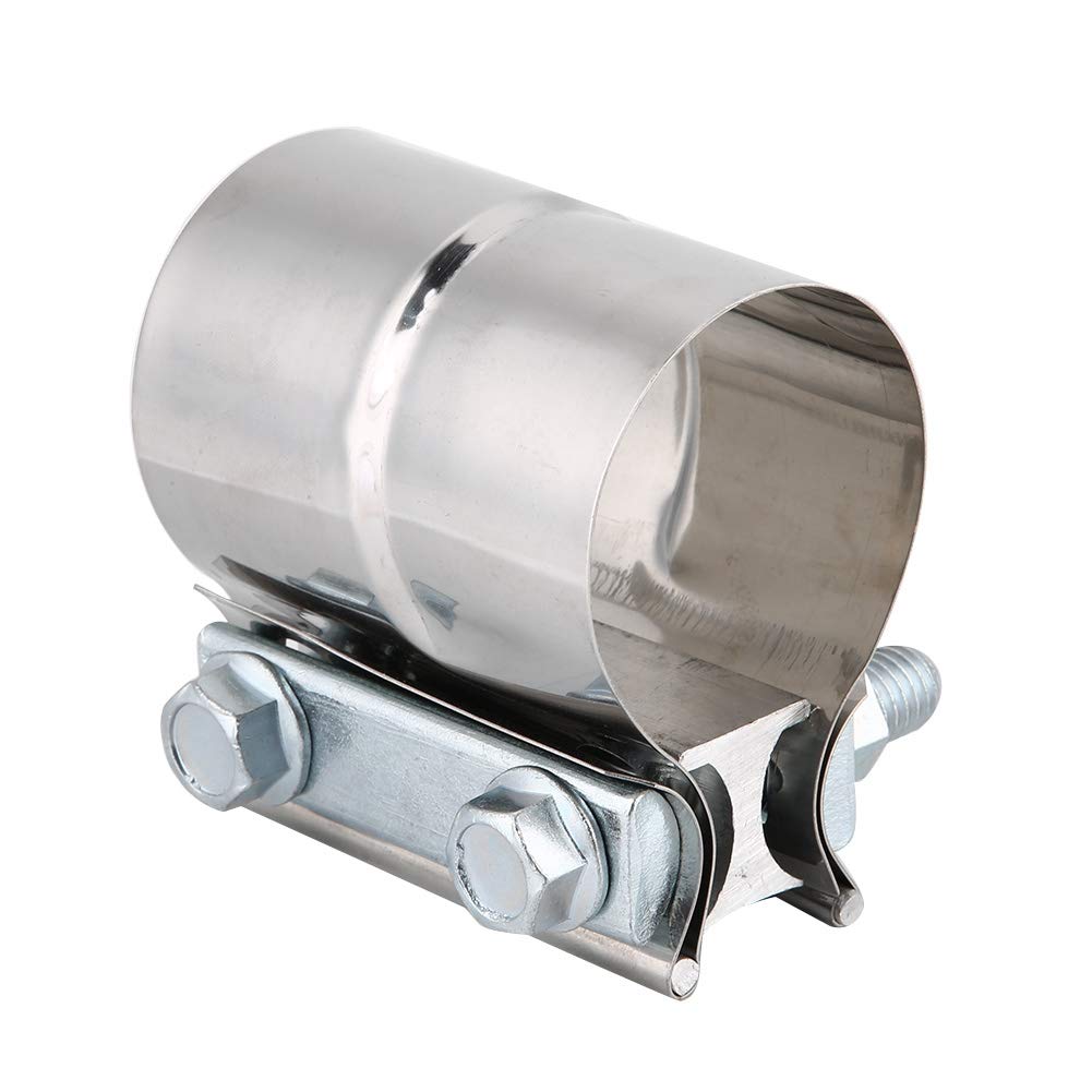 HWIMARINE Boat Dual Swivel Exhaust Clamp — 360° Butt Joint, Fits 1.1" & 1.25" ID Pipes, Stainless Steel