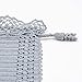 Gray Soft Pouch With Crochet Trimmed Edge and Glass Cord Set, Handmade Sunglass Case With Small Curly Tassels