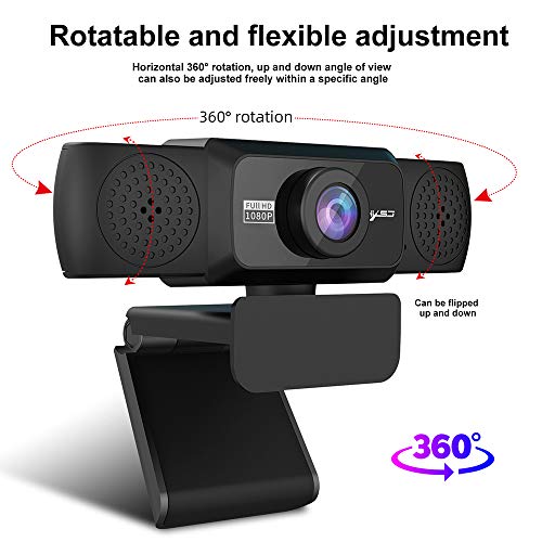 Câmera de computador S5 HD 1080P Microfone de absorção de som embutido de 8 m Câmera web com graus a