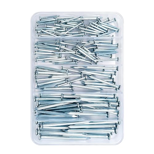 Image of 5 Sizes Wall Nails Assortment Kit,Up to 2-3 /8inch Long Nails for Hanging Pictures, Galvanized Hardware Nails,Good Hardness Wall Nails,Drywall Nails
