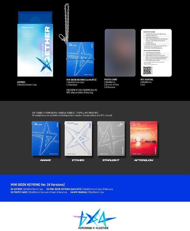 TXT The Star Chapter: TOGETHER [Mini Book Keyring 4 Ver Set] 4th Full Album + Extra photocards