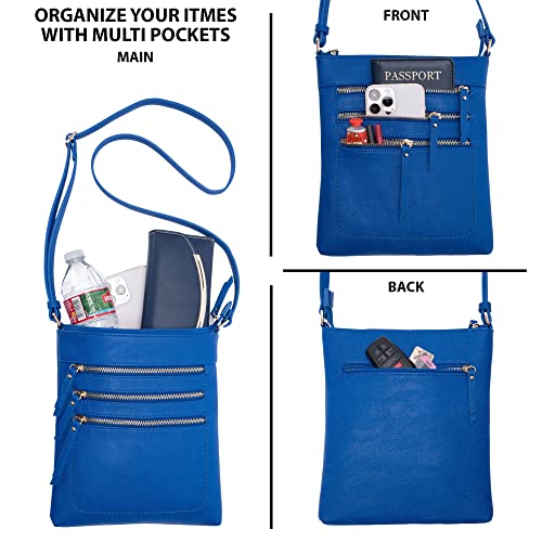 Image of Solene Crossbody Bag Functional Multi Pocket Messenger Purse Top Zip Closure Shoulder Handbag With Adjustable Strap