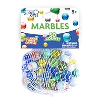 Sunny Days Entertainment 50 Piece Marbles - Colorful Glass Marble for Kids Games | 49 Players and 1 Shooter