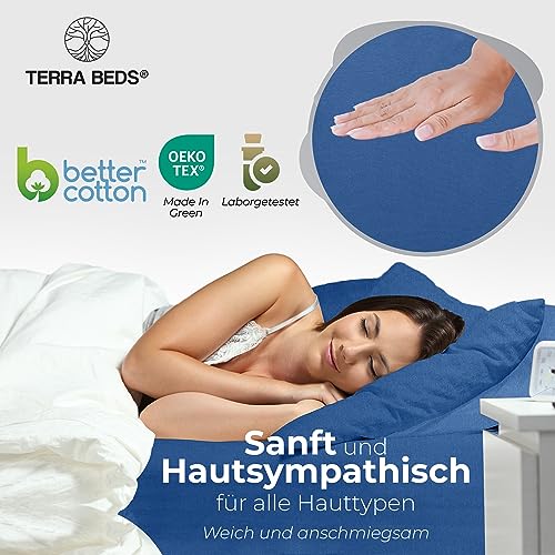 Terra Beds Jersey Spannbettlaken 180x200cm Baumwolle für Matratzen bis 25cm – Ansicht 4