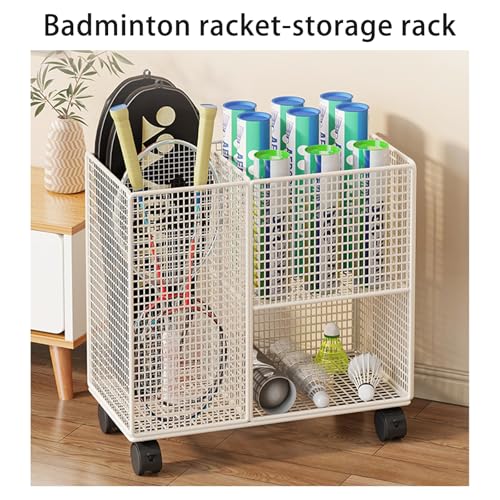 Carrito organizador con ruedas para 4-6 raquetas de bádminton miniatura 2