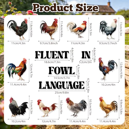 Set de 14 imanes decorativos de pollo para lavavajillas miniatura 7