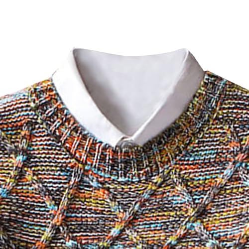 Men's Jacquard Knitted Sweater Winter Crewneck Male Knit Pullover Long Sleeve Casual Knits Sweaters2