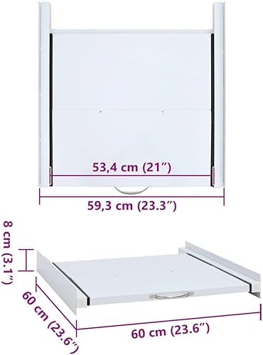 Miniatura 2 de vidaXL Kit de apilamiento con estante deslizante Kit de superposición para lavadora