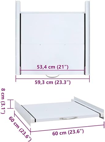 vidaXL Washing Machine Stacking Kit with Pull-Out Shelf